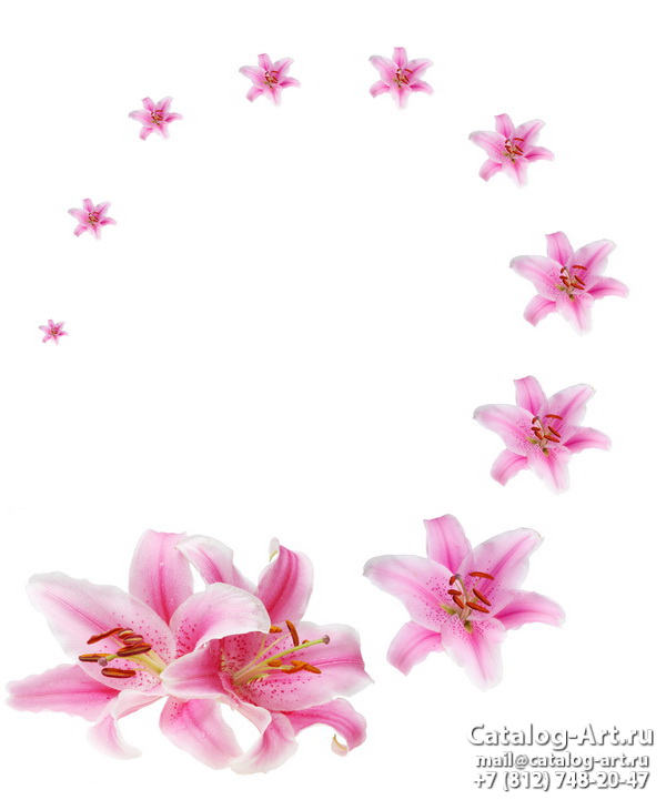 картинки для фотопечати на потолках, идеи, фото, образцы - Потолки с фотопечатью - Розовые лилии 8